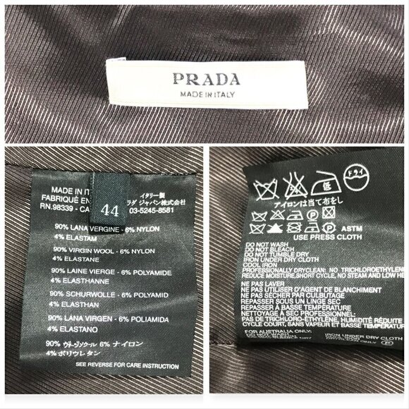 Prada wool dark‎ burgundy/brown  short coat, Size 44 Italian (US 10) - Picture 10 of 15